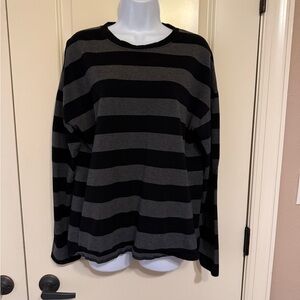 Black and Gray Striped Men's Shirt